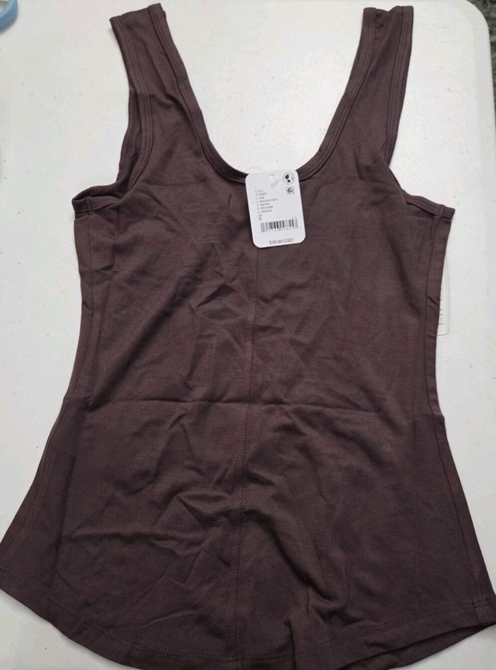 NWT Free People We The Free Yumi Tank Top S Small Mochaccino Ribbed Brown $38